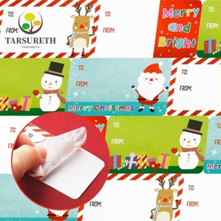 Tarsureth สติกเกอร์กระดาษ ลายคริสต์มาส ซานตาคลอส กวางเอลก์ มีกาวในตัว สําหรับติดของขวัญคริสต์มาส