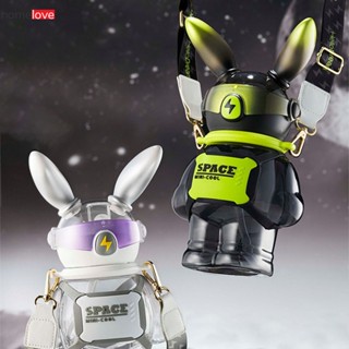 Lightning Rabbit Space Cup แฟชั่นส่วนบุคคลถ้วยน้ำพลาสติกนักเรียนถ้วยน้ำความจุขนาดใหญ่การ์ตูนกระต่ายขวดน้ำ homelove