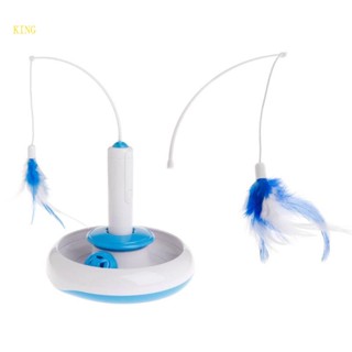 Oyalking.th ของเล่นขนนกไฟฟ้า 360 องศา สําหรับออกกําลังกายแมว° ลูกแมว แบบหมุนได้