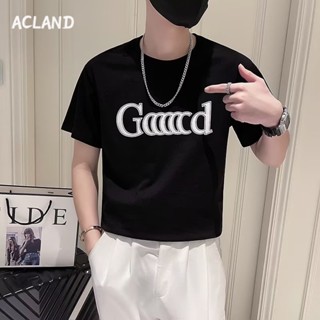 Acland เสื้อยืดผู้ชาย ผู้ชายเสื้อเชิ้ต เสื้อยืด ผ้านุ่ม ใส่สบาย ไม่หด ไม่ต้องรีด MTX2390KDD 37Z230915