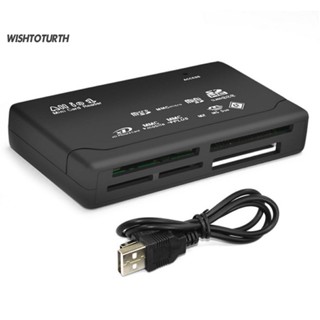 ☼Wt All in One อะแดปเตอร์การ์ดรีดเดอร์ดิจิทัล USB 20 Micro Secure TF CF MMC สําหรับ PC