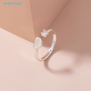 Widefiling1 แหวนคู่รัก เรืองแสงในที่มืด ปรับได้ สีเงิน สีชมพู สีฟ้า เครื่องประดับ สําหรับคนรัก ของขวัญ