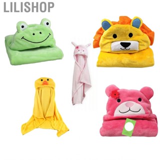 Lilishop Kids Hooded  Wearable Soft Cozy Coral Velvet  Shaped Cloak for Baby Children