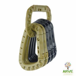 ARVE คร่ำหวอดเซฟตี้ ตะขอพวงกุญแจ คาราบิเนอร์ สแนปลิ้งค์ แบบพลาสติก Carabiner D Ring