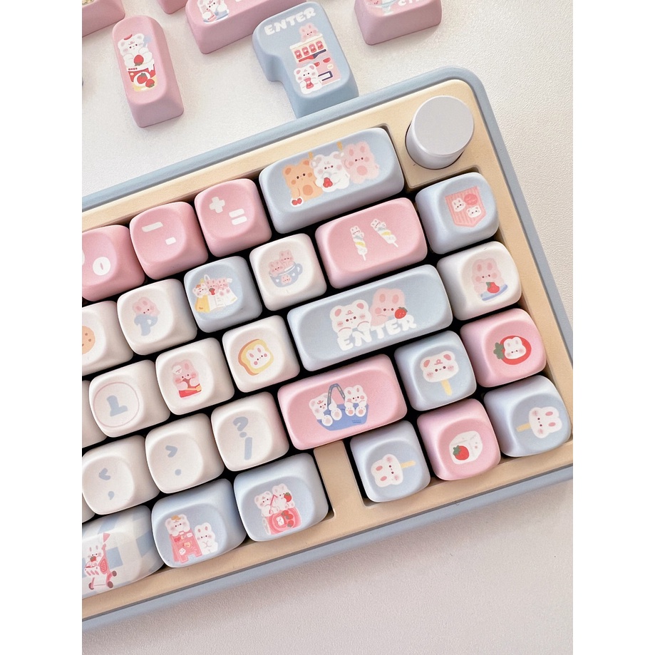 ปุ่มกดคีย์บอร์ด PBT ลายกระต่าย และหมี MOA ของแท้