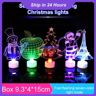 Richanghuodong สีสันเรืองแสง Snowman เด็กคริสต์มาสตกแต่ง Apple Crystal Light ต้นคริสต์มาส Night Light Peace