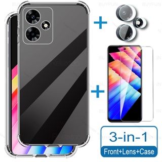 3To1 Tempered Glass For Infinix Hot 30 30i 4G Case Clear Silicone Cover InfinixHot30 Hot30 i Hot30i 2023 Camera Screen Protector