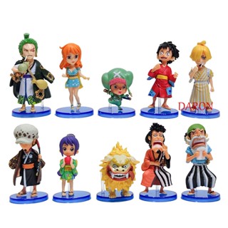 Daron ตุ๊กตาฟิกเกอร์ PVC รูปการ์ตูนอนิเมะ Luffy Chopper Robin ของเล่นสําหรับเด็ก 10 ชิ้น ต่อชุด