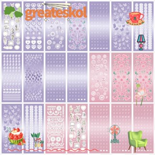 Greateskol สติกเกอร์ตัวอักษร สีม่วง สติกเกอร์สัตว์เลี้ยง สติกเกอร์น่ารัก สติกเกอร์ตกแต่ง สีชมพู DIY