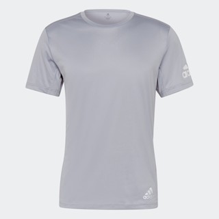 adidas วิ่ง เสื้อยืด Run It ผู้ชาย สีเทา HB7476