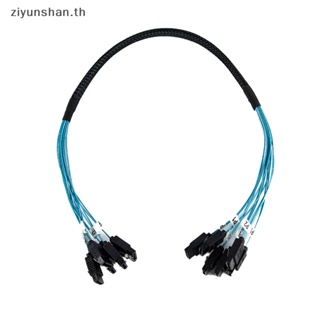 Ziyunshan สายเคเบิลแยก 6 SATA III 6Gbps 7Pin​ สายเคเบิลข้อมูล ตัวเมีย สําหรับเซิร์ฟเวอร์ 0.5 ม. / 1 ม.