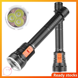 Hiussngha ไฟฉายดําน้ํา 2500-3000 Lumens IPX8 กันน้ํา แบบสวิตช์สไลด์ สําหรับดําน้ํา