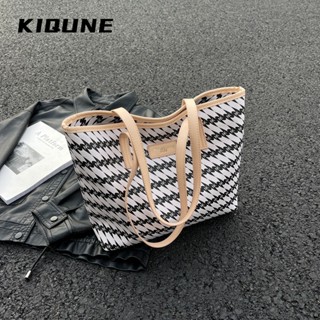 KIQUNE กระเป๋าผ้ากระเป๋าผ้าแคนวาส Tote Bag 2023 NEW GTT2390OLP 37Z230911