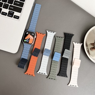 สําหรับ iwatch Band 8 7 49 มม. 45 มม. 41 มม. สําหรับ iwatch Series 6/5/4/3/2 38 มม. ​สายนาฬิกาข้อมือ ซิลิกาเจล แม่เหล็ก 42 44 มม. 40 มม. SE สําหรับเล่นกีฬา