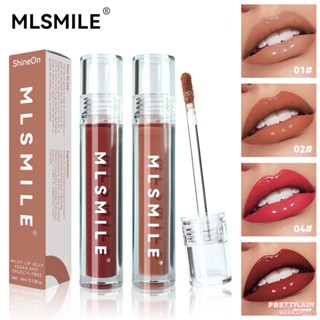 MLSMILE Mirror Water Light Glass Lip Glaze ลิปสติกให้ความชุ่มชื้นสำหรับริมฝีปากอวบอิ่มและเงา Mirror Water Light Effect คุณภาพสูง สีง่ายต้องมีเอฟเฟกต์ Volumizing ♥ Dare to be Beautiful