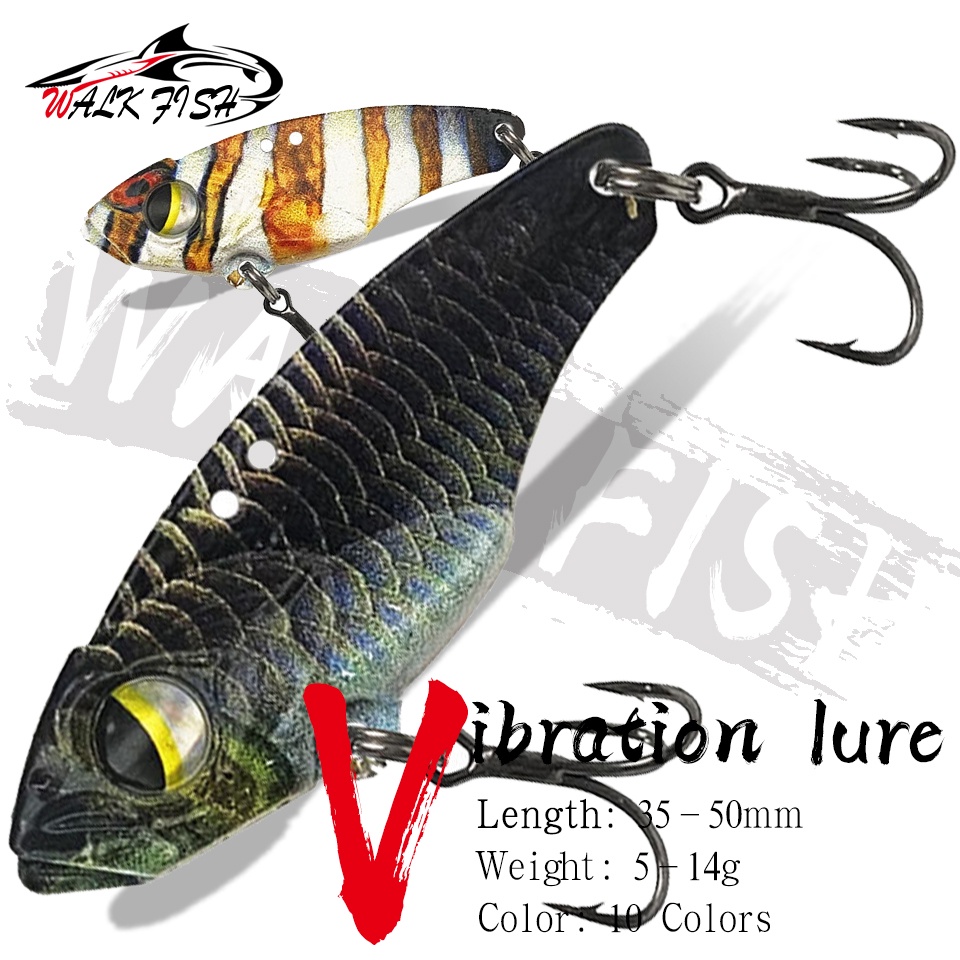 Walk FISH เหยื่อตกปลาโลหะ VIB 3D 5 กรัม 7 กรัม 10 กรัม 14 กรัม 1 ชิ้น