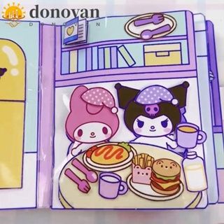 Donovan หนังสือสติกเกอร์กระดาษแฮนด์เมด ลาย Cinnamoroll Montessori Kuromi DIY สําหรับเด็ก