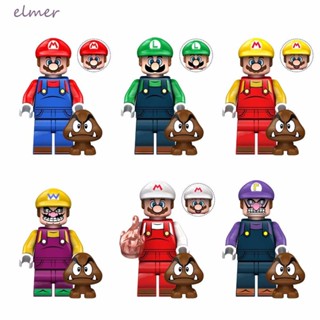 Elmer โมเดลตุ๊กตาการ์ตูน Super Mario Bros Luigi Mushroom ของเล่นเสริมการเรียนรู้เด็ก 1 ชิ้น