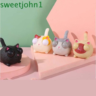 Sweetjohn ของเล่นลูกบอลบีบสกุชชี่ รูปแมวโกรธน่ารัก เหมาะกับของขวัญคริสต์มาส สําหรับเด็ก