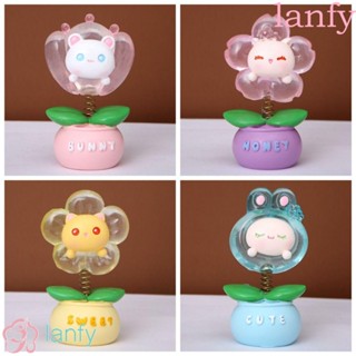 Lanfy โมเดลฟิกเกอร์เรซิ่น รูปดอกทานตะวันน่ารัก สีโปร่งใส แบบสร้างสรรค์ สําหรับตกแต่งรถยนต์