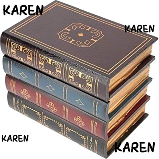 Karen กล่องเก็บยา ซ่อนกุญแจ ไม้ หลากสี รูปทรงหนังสือ เพื่อความปลอดภัย สําหรับเดินทาง