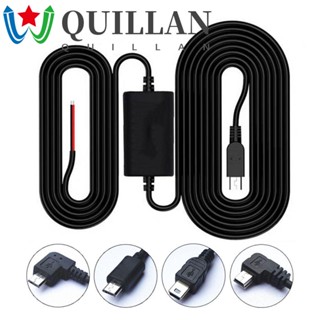 Quillan สายชาร์จกล้องติดรถยนต์ 12 24V เป็น 5V USB DVR อุปกรณ์เสริมรถยนต์