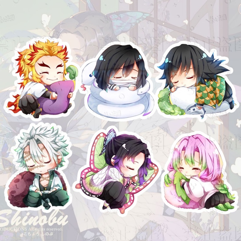 เข็มกลัดอะคริลิค ลายการ์ตูนอนิเมะ Demon Slayer แบบสร้างสรรค์ สําหรับตกแต่งกระเป๋า