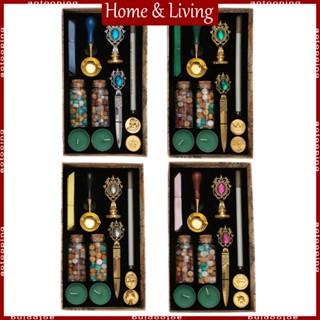 Aotoo ชุดเครื่องมือตราประทับขี้ผึ้ง สไตล์เรโทร สําหรับเชิญงานแต่งงาน DIY
