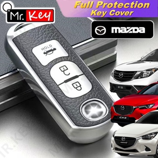 【Mr.Key】เคสกุญแจรีโมตรถยนต์ หนัง TPU สําหรับ Mazda 2 3 5 6 CX-3 CX-5 CX-7 CX-9 CX8 Speed Miata MX5 2016 2017 2018