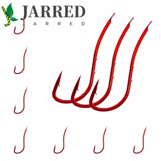 Jarred ตะขอเหยื่อตกปลา แบบเหล็กคาร์บอน ก้านคู่ สีแดง สําหรับตกปลาคาร์พ 20 ชิ้น