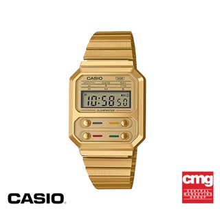 CASIO นาฬิกาข้อมือ CASIO รุ่น A100WEG-9ADF วัสดุสเตนเลสสตีล สีทอง