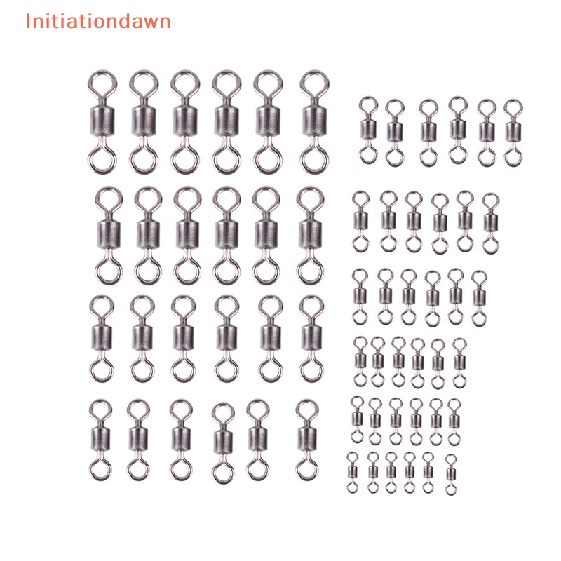 [Initiationdawn] 50 ชิ้นตกปลาแบริ่ง Rolling Swivel Solid Ring Connector 11 ขนาด