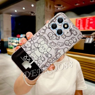 ใหม่ เคสโทรศัพท์มือถือคู่รัก TPU แบบนิ่ม ลายน่ารัก มีช่องใส่บัตร สีดํา สําหรับ Honor X6a X5 Plus 90 Lite Pro 5G 4G X5+ HonorX6a HonorX5+ 2023