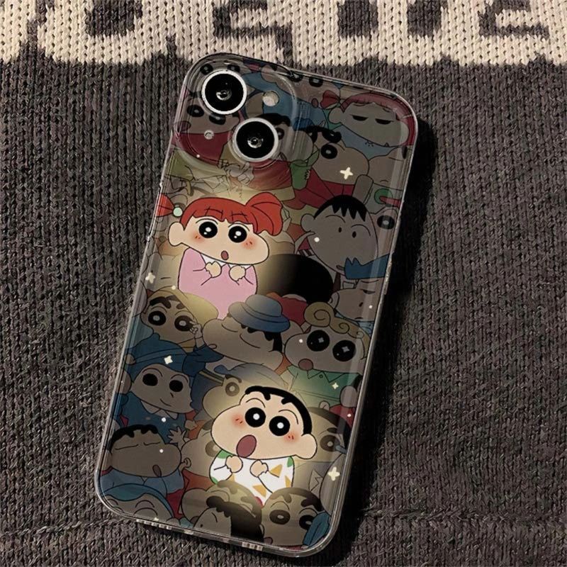 ใหม่ เคสโทรศัพท์มือถือคู่รัก แบบนิ่ม กันกระแทก ลายการ์ตูนชินจัง สําหรับ Apple Iphone 14promax 13 11 12 15 7 8p ALFW
