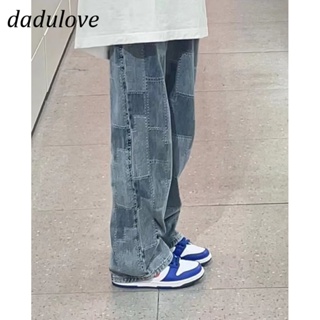 DaDulove💕 New American Ins High Street Retro Plaid Jeans Niche High Waist Loose Wide Leg Pants plus Size Trousers