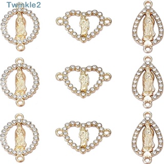 Twinkle จี้อัลลอย รูปเหรียญ ประดับพลอยเทียม สีทอง พร้อมห่วง 45 ชิ้น