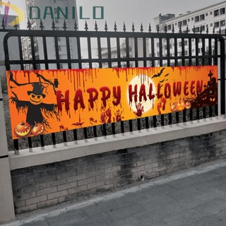 Danilo ธงแบนเนอร์ ลาย Happy Halloween ขนาดใหญ่ น่ากลัว สําหรับแขวนตกแต่งปาร์ตี้ฮาโลวีน ในร่ม กลางแจ้ง