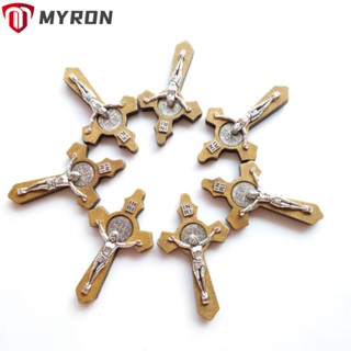 Myron จี้ไม้กางเขน ไม้กางเขน ไม้กางเขน ขนาดเล็ก 2.36x1.4 นิ้ว สร้างสรรค์ สําหรับผู้ชาย และผู้หญิง 15 ชิ้น