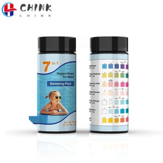 Chink แถบทดสอบค่า PET 100ct 7-In-1 ความแม่นยําสูง สําหรับสระว่ายน้ํา ตู้ปลา