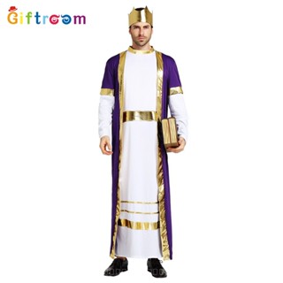 [0714]SHZW-COS-M Halloween DS Performance Costumes Middle East Dubai Male Purple King Cosplay Halloween Theme Party Cosplay Comic  Animation  Gift  COGV