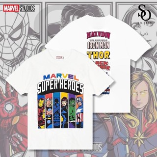 เสื้อยืด Marvel Super Hero สกรีนหน้า-หลัง สีขาว ลิขสิทธิ์แท้ Disney