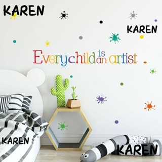 Karen สติกเกอร์ PVC ลายจุด แบบลอกออกได้ สําหรับติดตกแต่งผนังห้องเรียน ห้องเด็กเล็ก