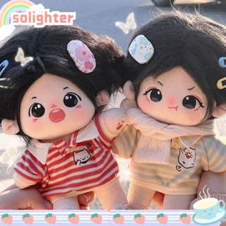 Solighter เสื้อกันหนาว มีฮู้ด ผ้าฝ้าย ลายทาง แฮนด์เมด สําหรับตุ๊กตา BJD 1/12 1/11 1/12 OB11 15/20 ซม.