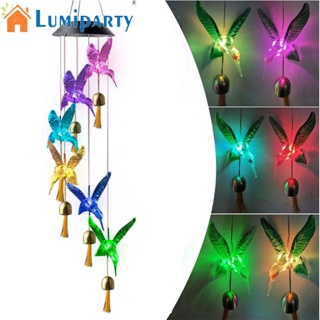 Lumiparty โคมไฟกระดิ่งลม Led พลังงานแสงอาทิตย์ เปลี่ยนสีได้ แบตเตอรี่ลิเธียม 800mah สําหรับตกแต่งบ้าน สวน