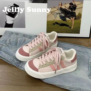  Jellly Sunny  รองเท้าผ้าใบผู้หญิง พื้นหนา ใส่สบาย สไตล์เกาหลี รองเท้าแฟชั่นผู้หญิง มีความนุ่มนวล 2023 ใหม่ FYD2390RJT 37Z230911