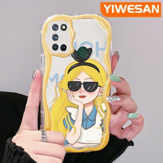 เคสโทรศัพท์มือถือ ซิลิโคนใส กันกระแทก ลายการ์ตูนเด็กผู้หญิงรวย ขอบคลื่น สีครีม สําหรับ Realme 7 Pro 7i C17 Narzo 20 Pro