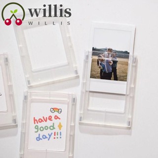 Willis กรอบรูปโพลารอยด์ แม่เหล็กอะคริลิค สร้างสรรค์ มินิ ใส อะคริลิค การ์ด ขาตั้ง ตู้เย็น แม่เหล็ก