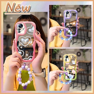 Anti-knock skeleton luxurious Phone Case For Redmi Note12S Makeup mirror Phone lens protection soft case 3D tulip