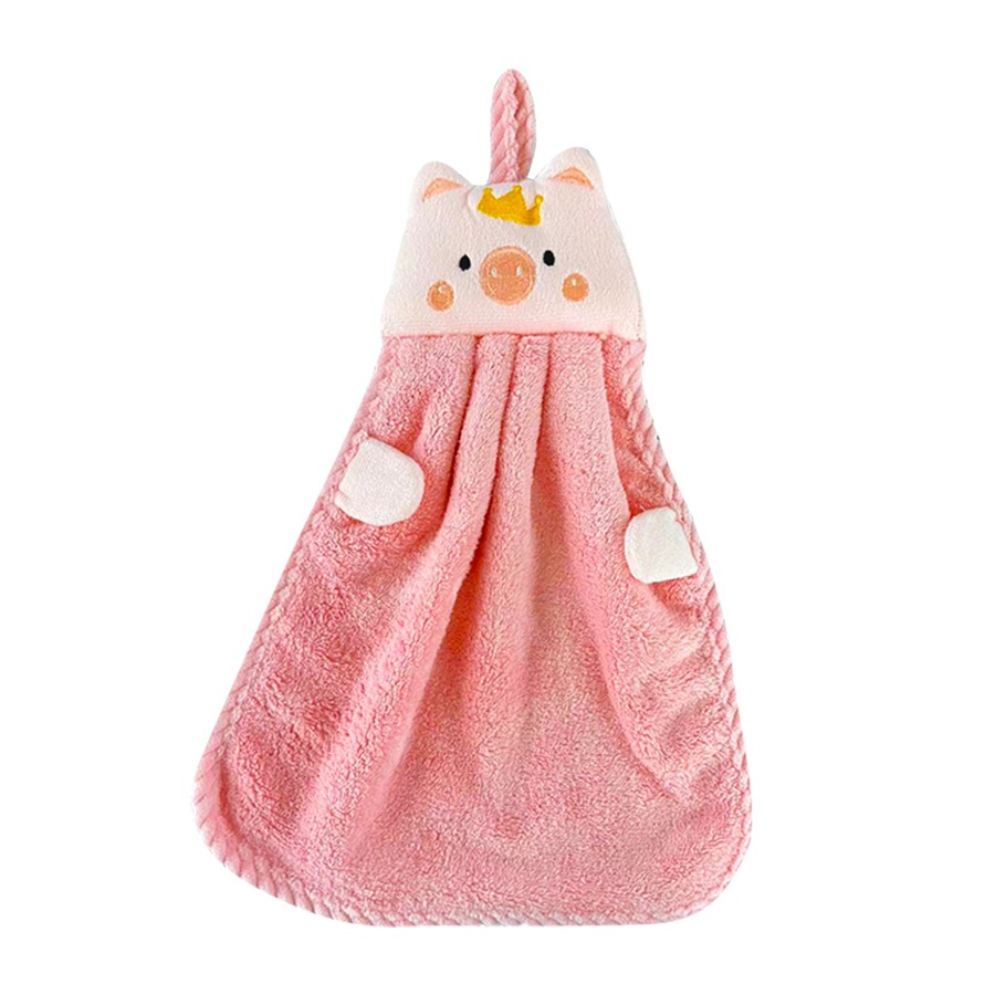GlobalHouse ICLEAN ผ้าเช็ดมือแขวน รุ่น JX101-PK ขนาด 25×38 ซม. สีชมพู สินค้าของแท้คุณภาพดี