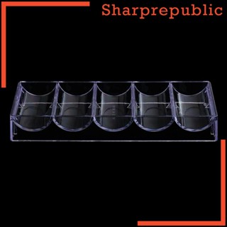 [Sharprepublic] ถาดชิปคาสิโน 5 แถว 20.5x7.8x2.8 ซม. 100 ชิ้น